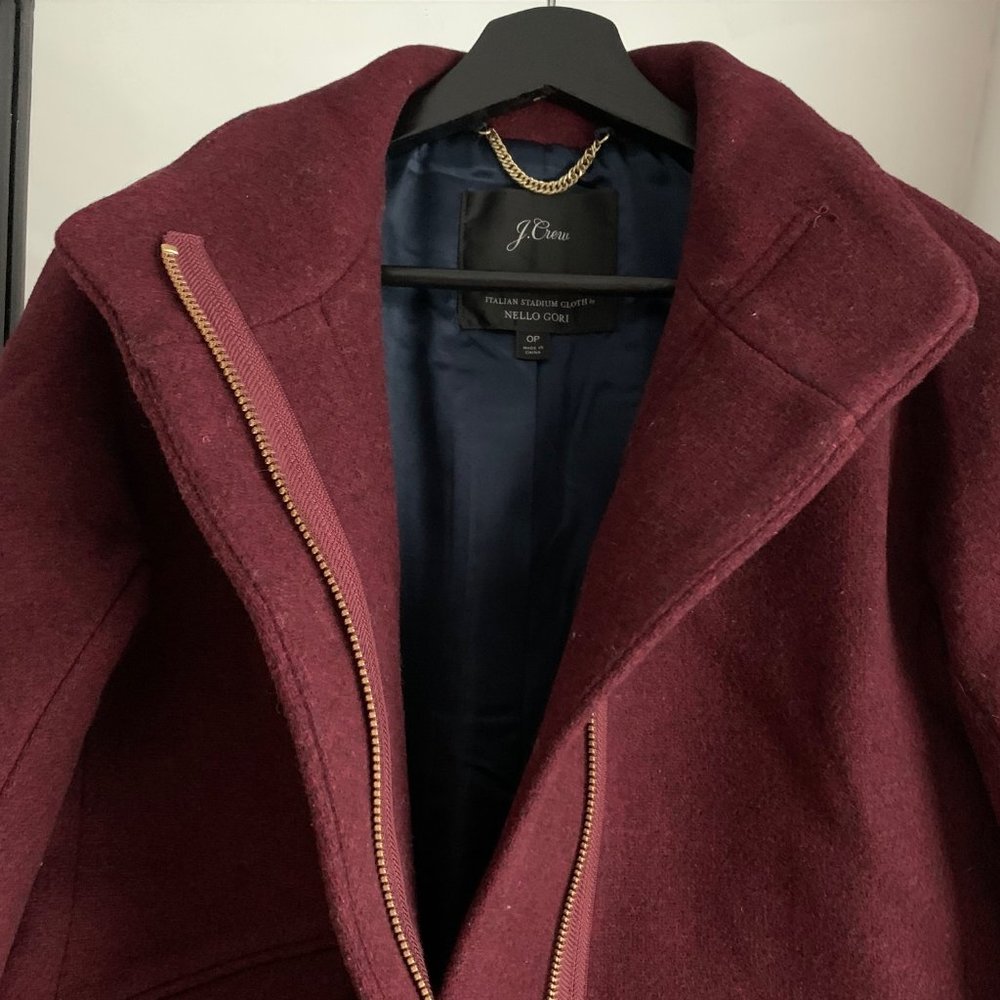 J. Crew cocoon coat in Italian stadium-cloth wool